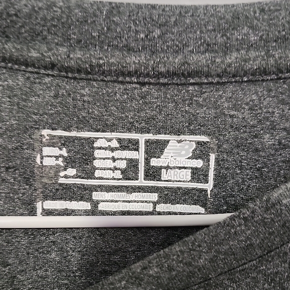 New Balance Men's Charcoal Long Sleeve Tee - Picture 2 of 4